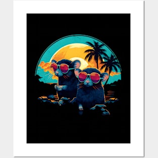 Retro Wave Grey Mice Posters and Art